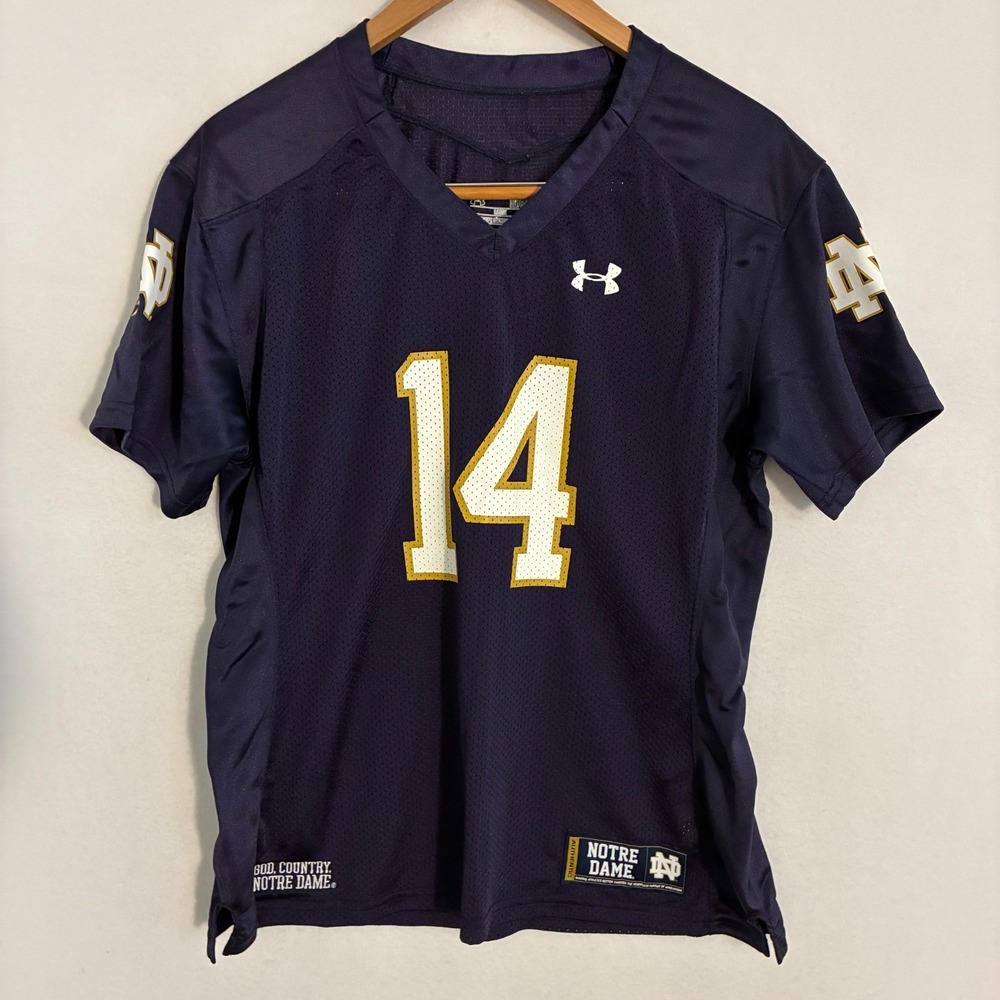 Notre Dame Fighting Irish #14 Under Armour Football Jersey Mens Size L